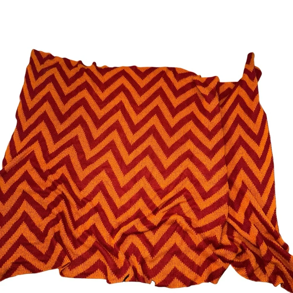 Pottery Barn Chevron Knit Zigzag Oversized Throw Blanket